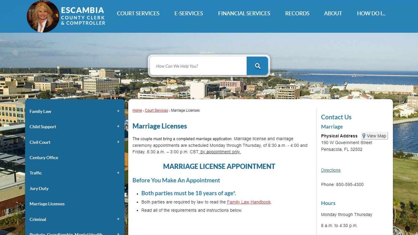 Marriage Licenses | Escambia County Clerk, FL